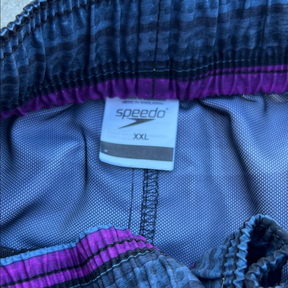 Speedo Striped Blue and Purple Board Shorts - Picture 2 of 10